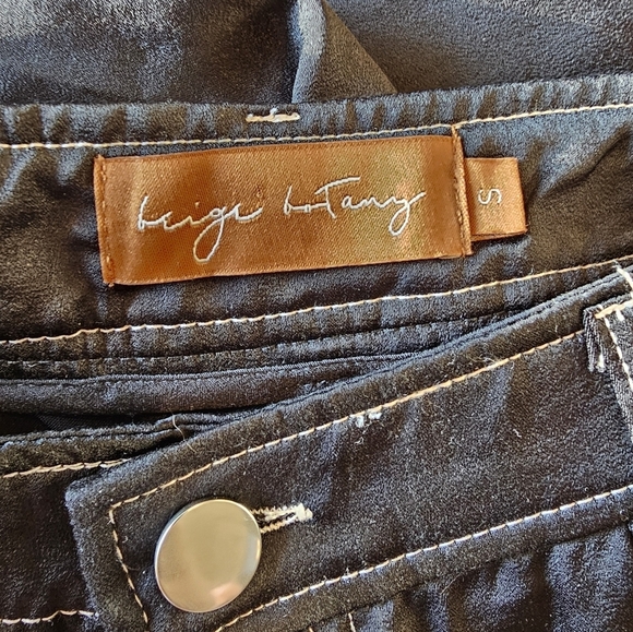 Beige Botany Size Small Wide Leg Hi-Rise Satin Feel Pants Goth Rave Grunge Y2K - Picture 7 of 12